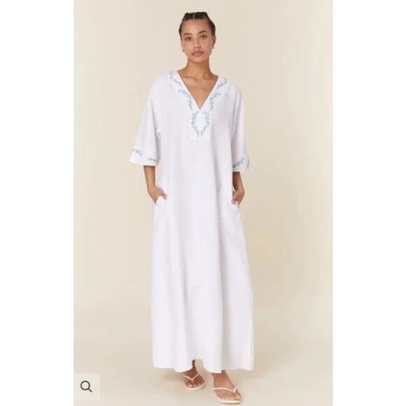 Andie Dresses & Skirts - Andie x Fanm Mon Kepez Linen Kaftan Style Dress Women's Size XL Boho Vacation